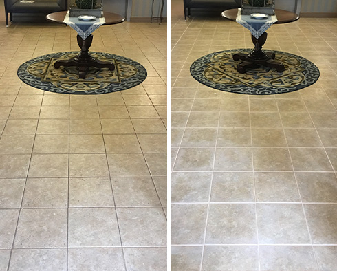 Floor Before and After a Tile Cleaning in Gig Harbor, WA